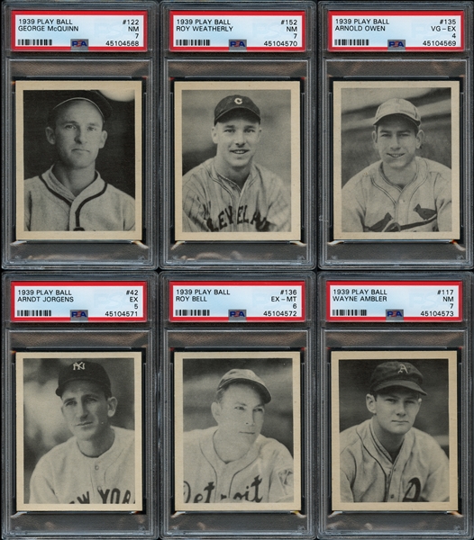 1939 Play Ball Group of (6) All PSA Graded