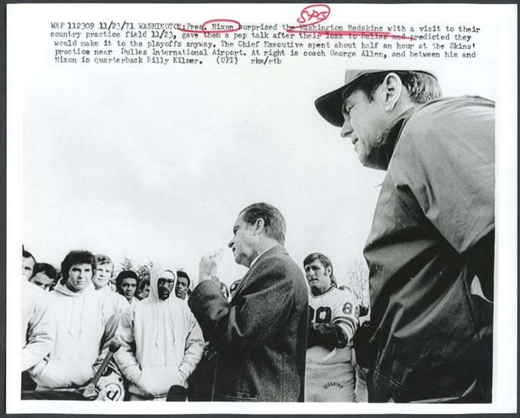 Richard Nixon & George Allen Redskins Original Photo