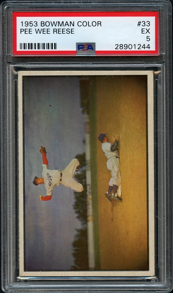 1953 Bowman Color #33 Pee Wee Reese PSA 5 EX