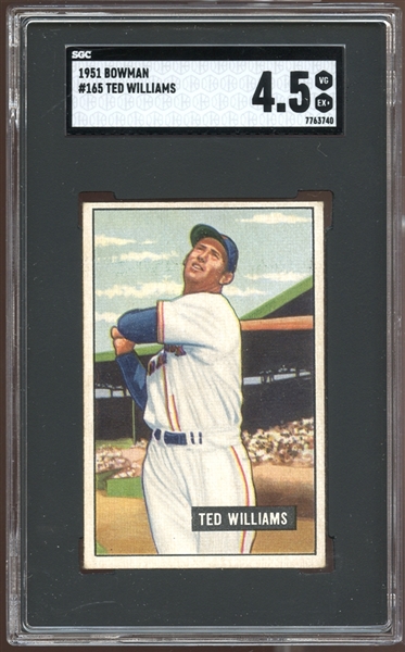 1951 Bowman #165 Ted Williams SGC 4.5 VG/EX+