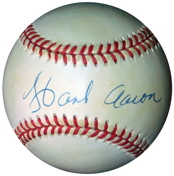 Hank Aaron Single-Signed ONL (Coleman) Ball SGC