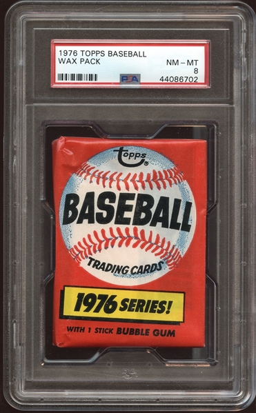 1976 Topps Baseball Unopened Wax Pack PSA 8 NM/MT