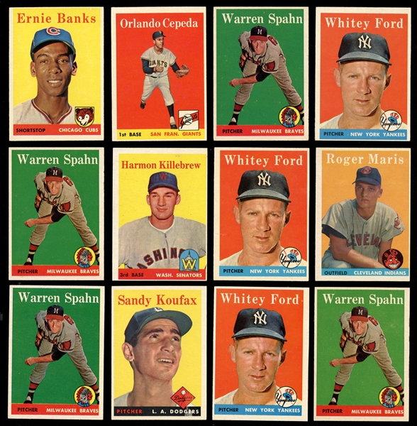 1958 Topps Group of (450) with Stars and HOFers