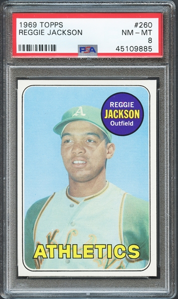 1969 Topps #260 Reggie Jackson PSA 8 NM/MT