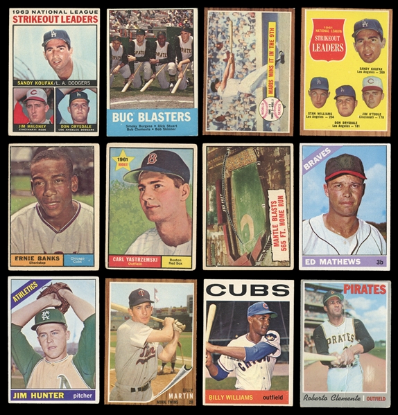 1960-1970 Topps Baseball Shoebox Collection of (136) with Stars and HOFers