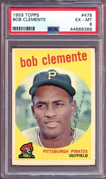 1959 Topps #478 Bob Clemente PSA 6 EX/MT