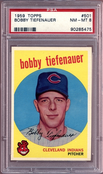 1959 Topps #501 Bobby Tiefenauer PSA 8 NM/MT