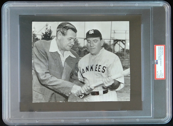 1948 Babe Ruth and William Bendix Type III AP Wire Photograph PSA/DNA