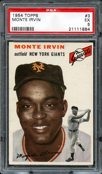 1954 Topps #3 Monte Irvin PSA 5 EX