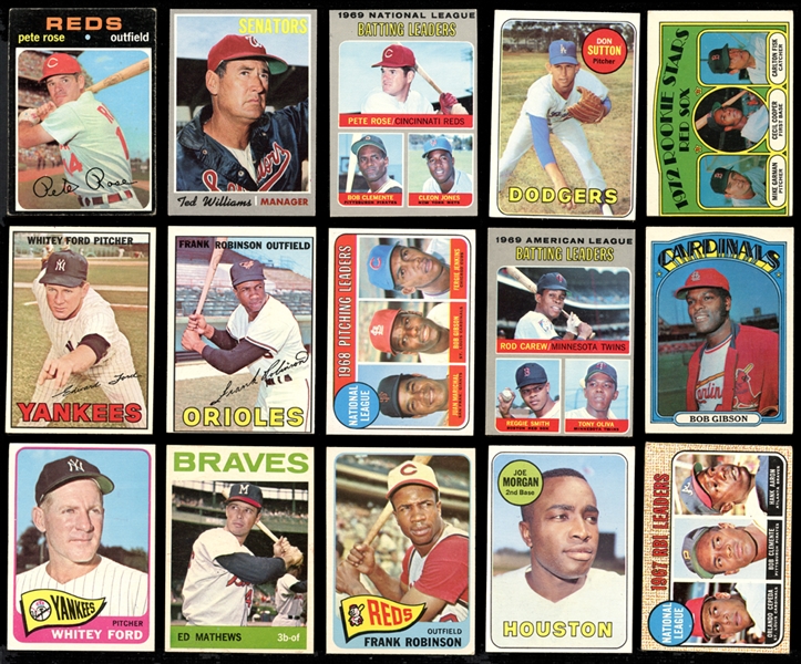 1960s-70s Topps Baseball Shoebox Collection of (43) with Many Stars and HOFers