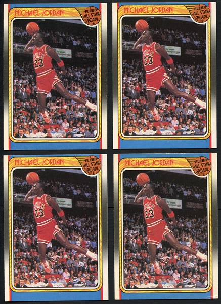 1988 Fleer #120 Michael Jordan All Star Lot of (4)