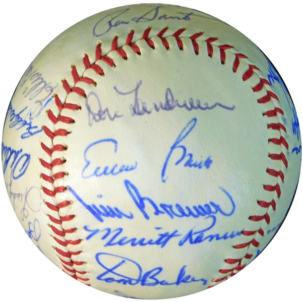 1963 Chicago Cubs Team-Signed Baseball with (24) Signatures Featuring Hubbs, Santo, Banks, Brock and Williams PSA/DNA