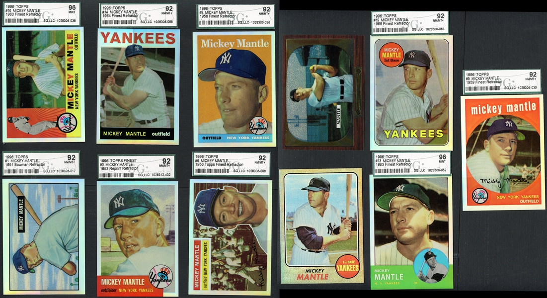 1996 Topps Mickey Mantle Refractor Lot of (11) SGC