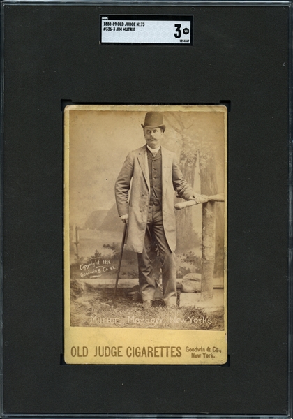 1888-89 Old Judge N173 #336-3 Jim Mutrie SGC 3 VG