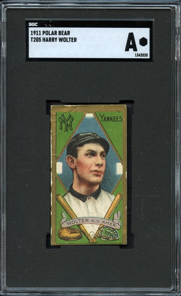 1911 T205 Gold Border Harry Wolter SGC AUTHENTIC