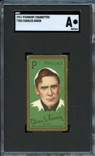 1911 T205 Gold Border Charles Dooin SGC AUTHENTIC