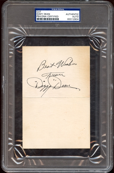 Dizzy Dean Signed Hotel Song Request PSA/DNA