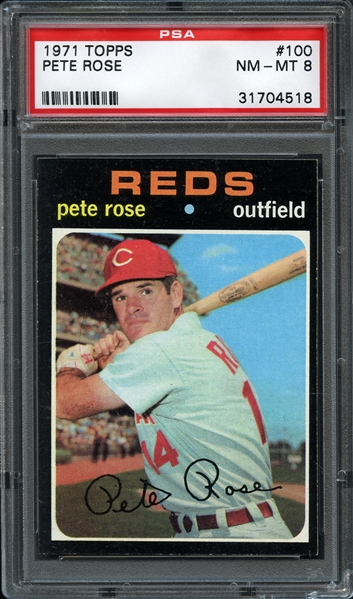 1971 Topps #100 Pete Rose PSA 8 NM-MT