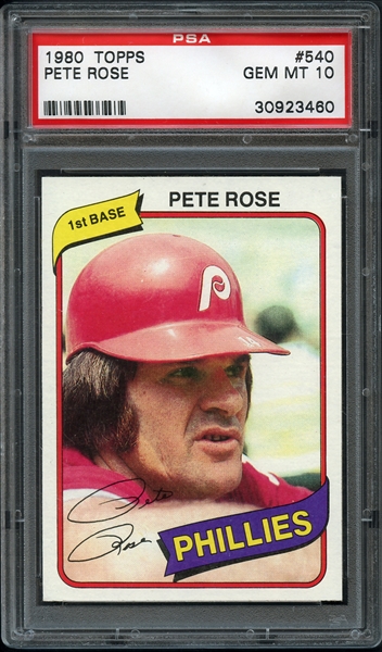 1980 Topps #540 Pete Rose PSA 10 GEM MINT