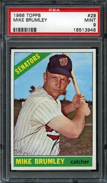 1966 Topps #29 Mike Brumley PSA 9 MINT