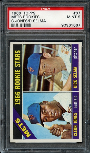 1966 Topps #67 Mets Rookies C.Jones/D.Selma PSA 9 MINT
