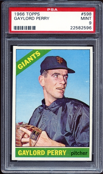 1966 Topps #598 Gaylord Perry PSA 9 MINT