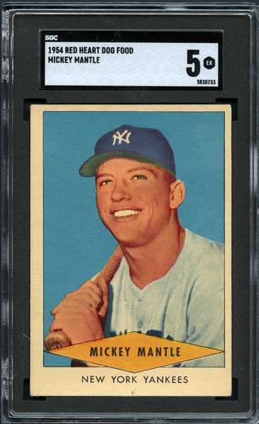 1954 Red Heart Mickey Mantle SGC 5 EX