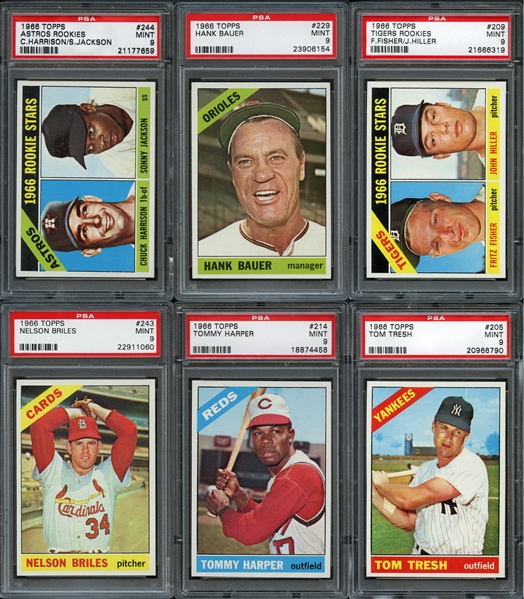 1966 Topps 30 Card Group All PSA MINT 9 w/ One PSA 8 (204-250)
