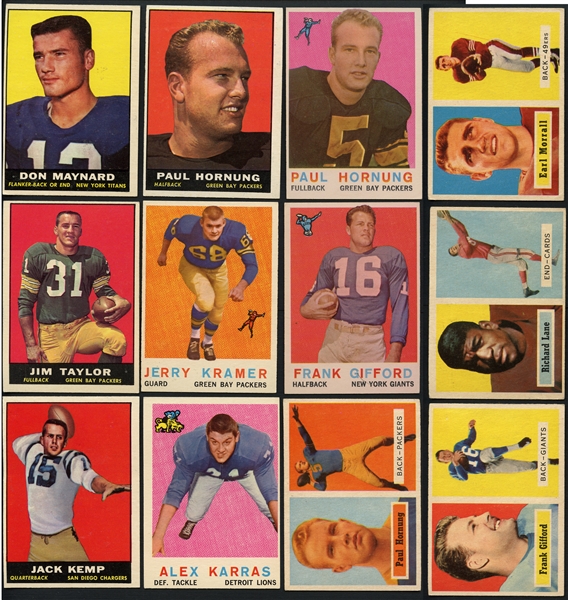 1957-61 Topps FB Shoebox Collection (275) w/ Hornung RC & HOFers