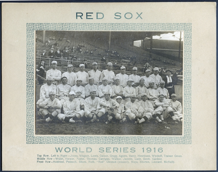 1916 Boston Red Sox Cabinet Photo Featuring Babe Ruth-The Finest Example Weve Ever Offered