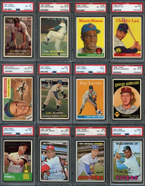 1950-60s Topps Rookie & Star Card Graded Lot of (17)