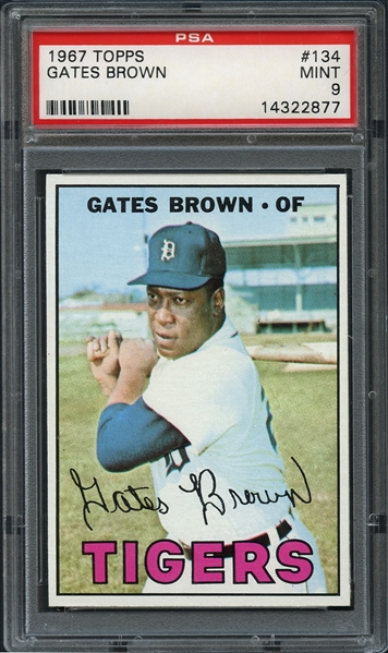 1967 Topps #134 Gates Brown PSA 9 MINT