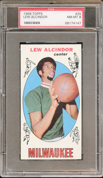 1969 Topps #25 Lew Alcindor PSA 8 NM-MT