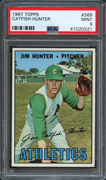 1967 Topps #369 Catfish Hunter PSA 9 MINT