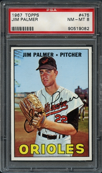 1967 Topps #475 Jim Palmer PSA 8 NM-MT