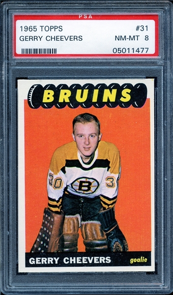 1965 Topps #31 Gerry Cheevers PSA 8 NM-MT