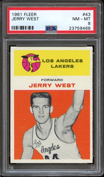 1961 Fleer #43 Jerry West PSA 8 NM-MT