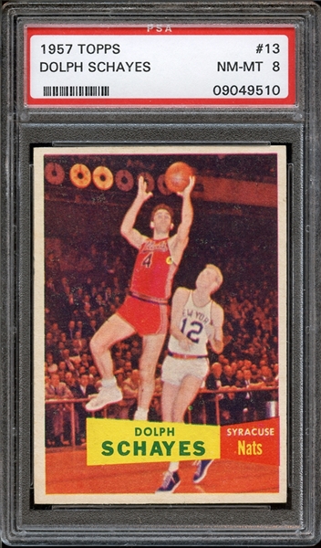 1957 Topps #13 Dolph Schayes PSA 8 NM-MT