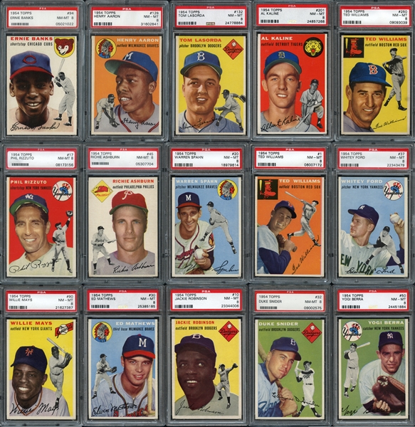 1954 Topps Exceptionally High Grade Complete Set #11 Current Finest on PSA Set Registry at 8.016