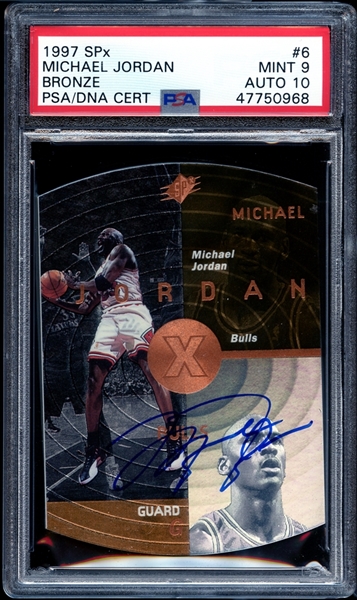 1997 Upper Deck SPX #6 Bronze Michael Jordan PSA 9 MINT PSA/DNA AUTO 10