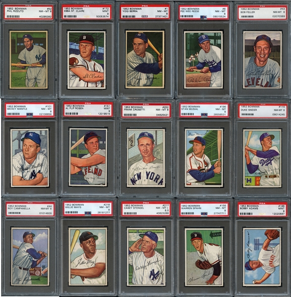 1952 Bowman Exceptionally High Grade Complete Set  #10 on PSA Set Registry with 8.091 GPA