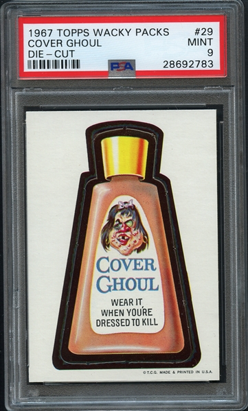 1967 Topps Wacky Packs #29 Cover Ghoul Die-Cut PSA 9 MINT