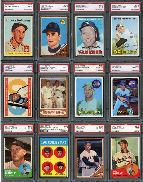 1950-60s Topps Star Card Group of (12) Graded Cards