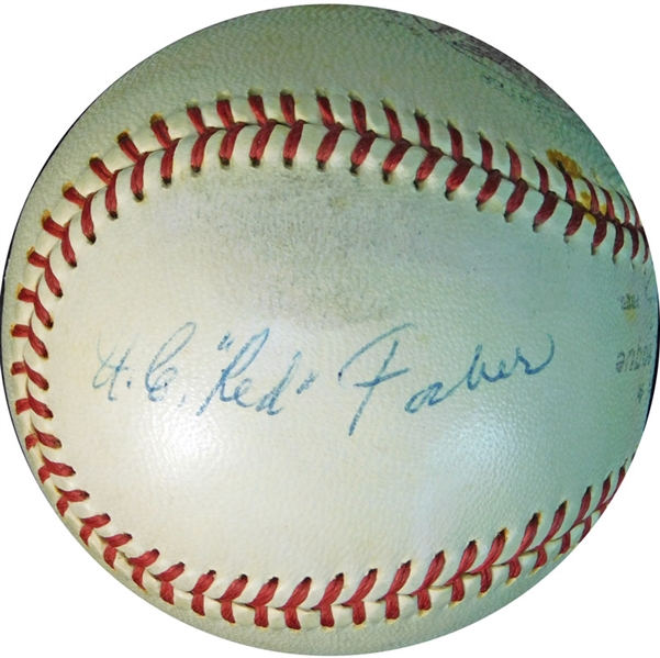 Red Faber Single-Signed ONL (Giles) Ball PSA/DNA