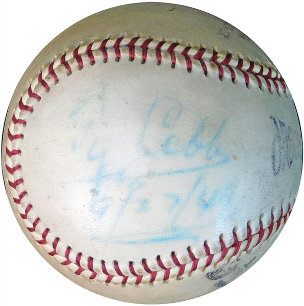 Ty Cobb Single-Signed Baseball PSA/DNA