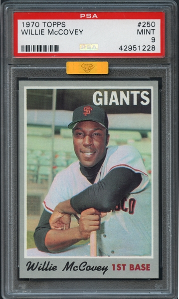 1970 Topps #250 Willie McCovey PSA 9 MINT MBA-Gold