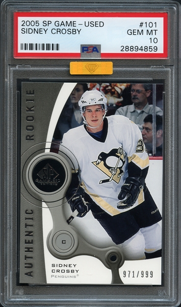 2005 SP Game-Used #101 Sidney Crosby PSA 10 GEM MINT MBA-Gold
