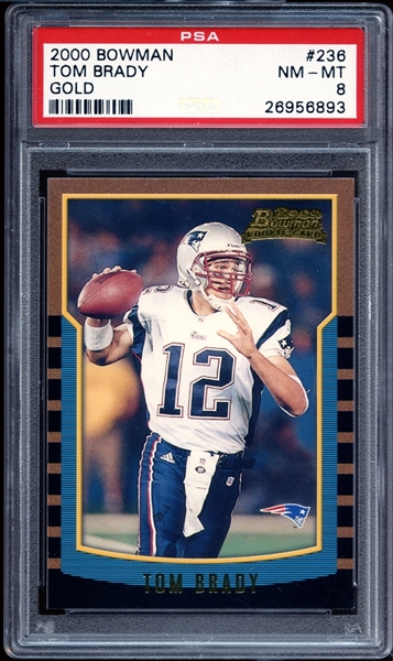 2000 Bowman #236 Tom Brady Gold PSA 8 NM/MT
