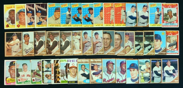 1958-65 Topps Baseball Shoebox Collection of (326) with Many Hall of Famers