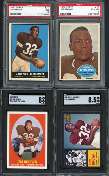 Jim Brown Lot of (4) Graded Cards